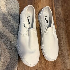 Vans Men's Classic White Slip-On Sneakers